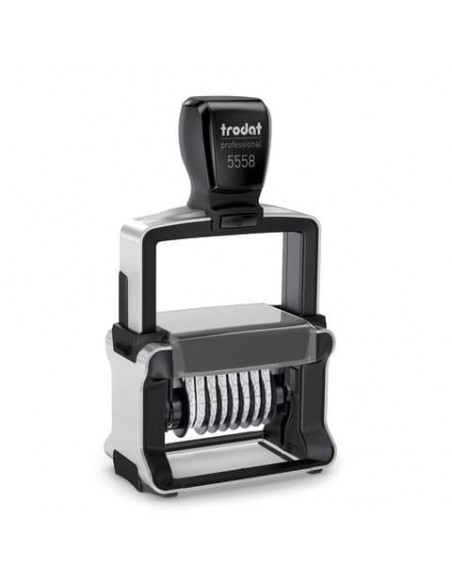 Numeratore autoinchiostrante a 8 cifre TRODAT PROFESSIONAL 5558 4.0 in acciaio nero - 120198