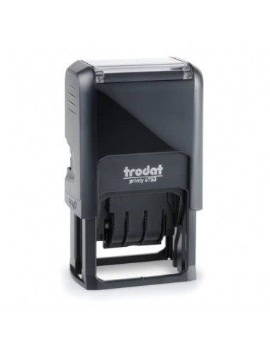 Datario con testo REGISTRATO TRODAT PRINTY ECO 4750/L7 in plastica 41x24 mm blu-rosso - 141075