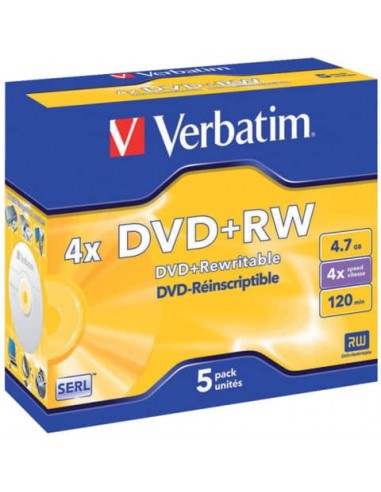 DVD+RW Verbatim 4x 4.7 GB  Conf. 5 pezzi - 43229