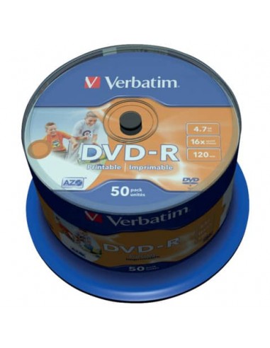 DVD-R Verbatim 16x 4.7 GB stampabile Spindle Case in confezione da 50 dvd - 43533