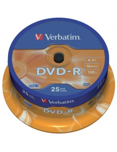 DVD-R Verbatim 16x 4.7 GB Spindle Case in confezione da 25 dvd - 43522