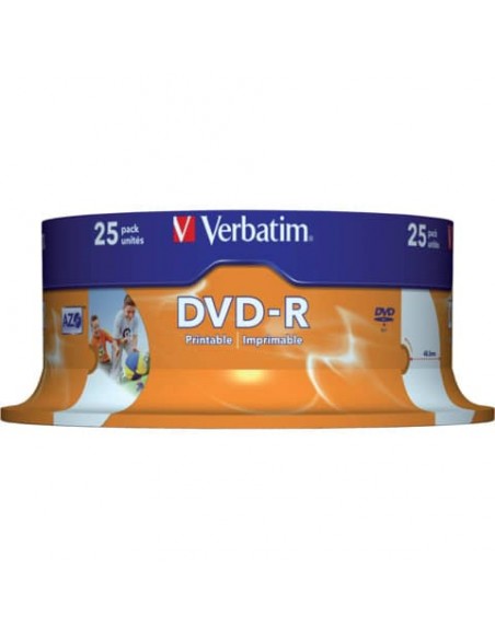 DVD-R Wide Stampabile Verbatim 4.7 GB Spindle Case in confezione da 25 dvd - 43538