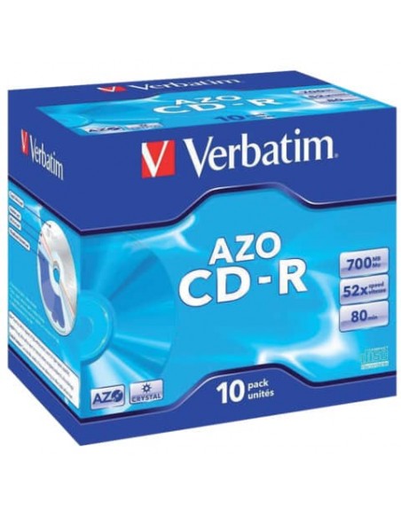 CD-R AZO Verbatim 52x 700 MB Jewel Case da 10 pezzi - 43327