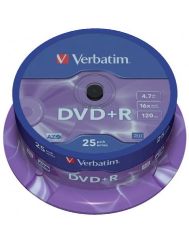DVD+R Verbatim 16x 4.7 GB Spindle Case da 25 dvd - 43500
