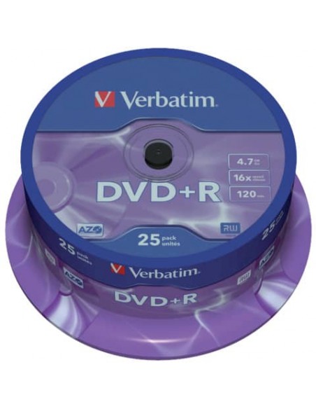 DVD+R Verbatim 16x 4.7 GB Spindle Case da 25 dvd - 43500