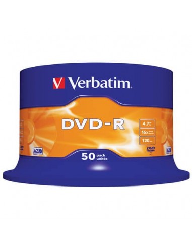 DVD-R Verbatim 16x 4.7 GB Spindle Case in confezione da 50 dvd-r - 43548