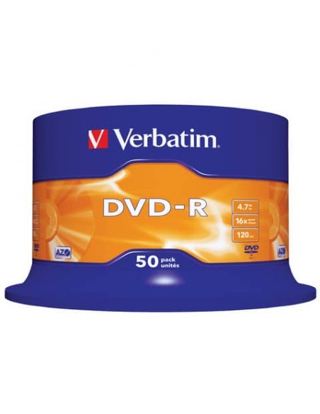 DVD-R Verbatim 16x 4.7 GB Spindle Case in confezione da 50 dvd-r - 43548