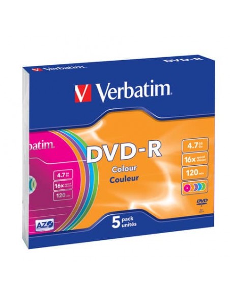 DVD-R Verbatim 16x 4.7 GB Slim Case conf. da 5 - 43557