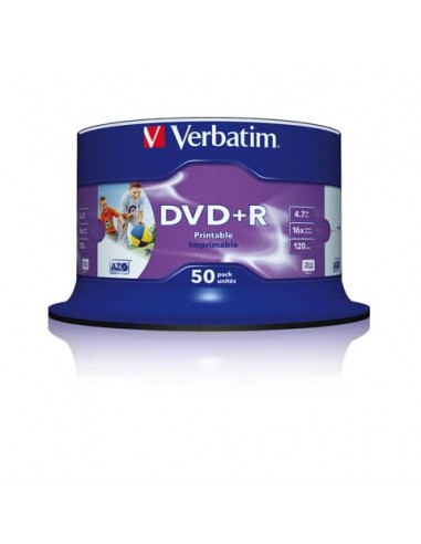 DVD+R Wide Stampabile Verbatim Spindle Case 4.7 GB - velocità 16x Conf. 50 pezzi - 43512