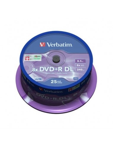 DVD+R Double Layer Verbatim 8.5 GB  in confezione da 25 dvd+r - 43757