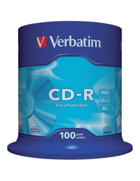 CD-R Extra Protection Verbatim 700 MB 52x Spindle Case da 100 cd-r - 43411