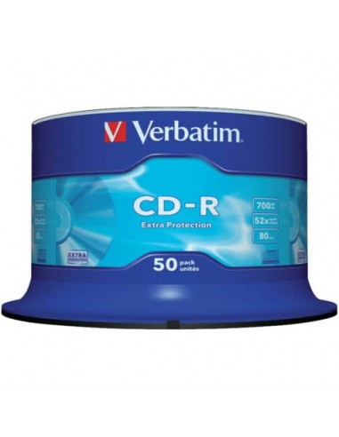 CD-R Extra Protection Verbatim 700 MB 52x Spindle Case da 50 cd-r - 43351