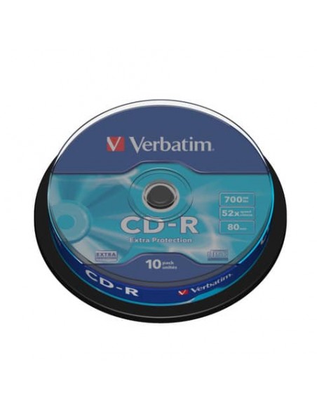 CD-R Extra Protection Verbatim 700 MB 52x Spindle Case da 10 cd-r - 43437