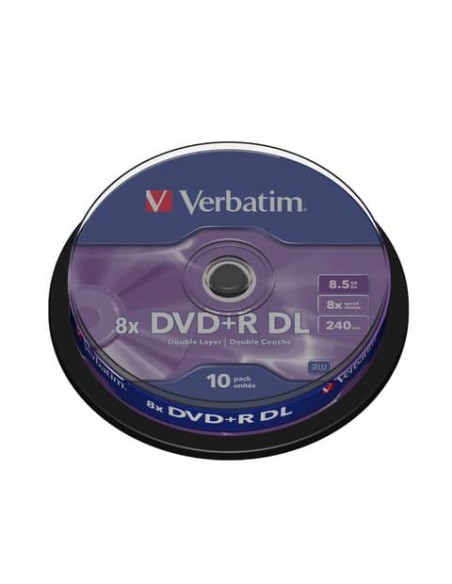 DVD+R Doppio Strato Verbatim 8.5 GB  in confezione da 10 dvd-r - 43666