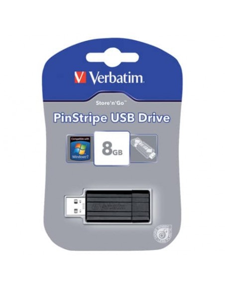 Chiavetta USB PinStripe 2.0 Verbatim 8 GB 49062