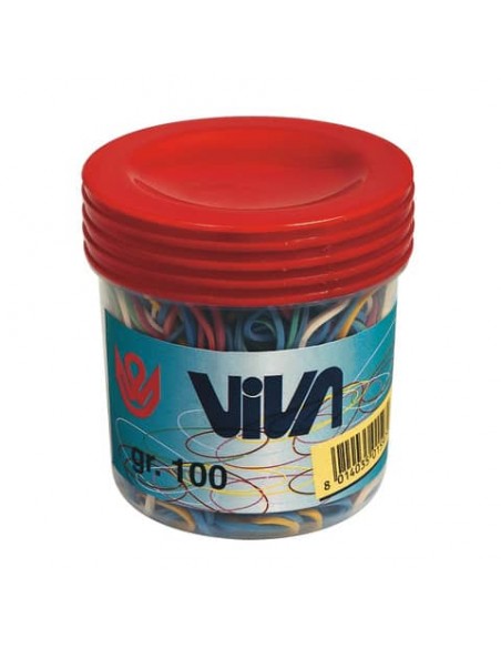Elastici Viva in barattolo in gomma colore e formati assortiti conf.100 gr - C101