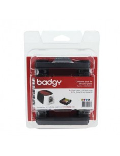 Kit di stampa per badge Evolis Badgy con 100 schede in Pvc da 0