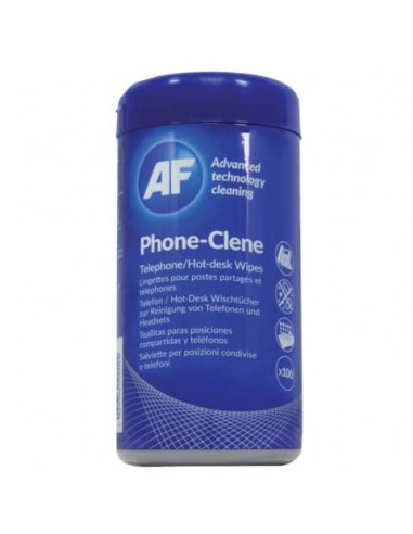 Salviette detergenti AF International Phone-Clene Barattolo da 100 salviette - APHC100T