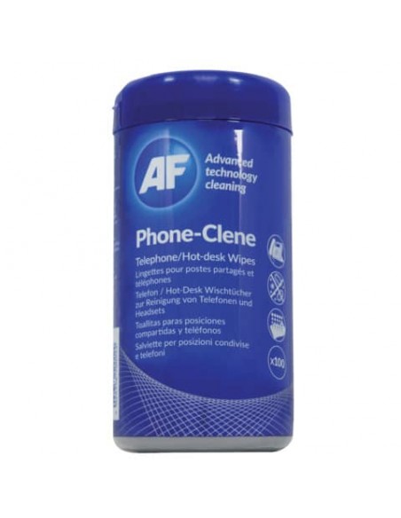 Salviette detergenti AF International Phone-Clene Barattolo da 100 salviette - APHC100T