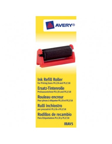 Rulli inchiostro per prezzatrici Avery mod. PL 1/8 e PL 2/18 nero Conf. 5 pezzi - IRAV5