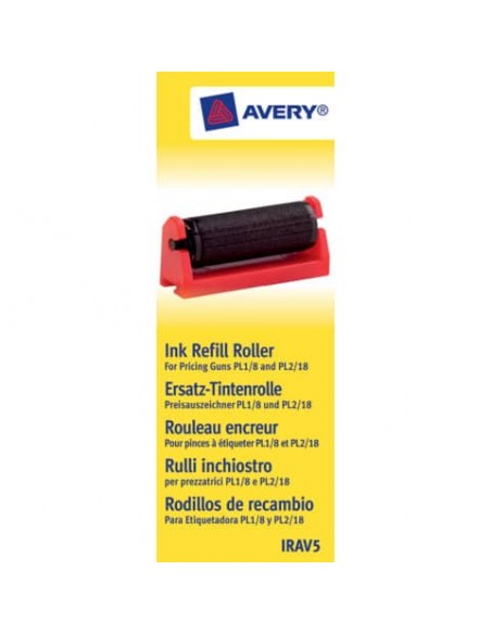 Rulli inchiostro per prezzatrici Avery mod. PL 1/8 e PL 2/18 nero Conf. 5 pezzi - IRAV5