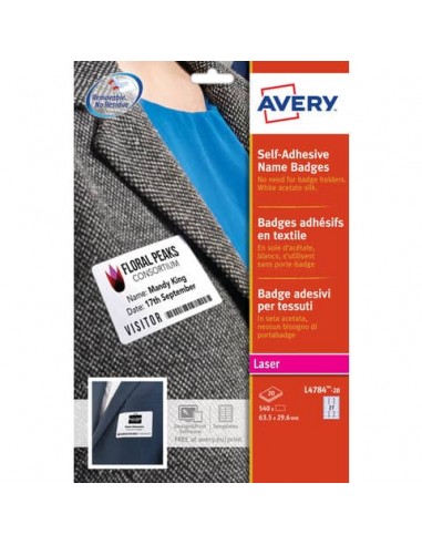 Badge adesivi in seta acetata AVERY 63