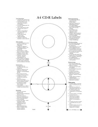 Etichette universali Q-Connect per CD/DVD Ø 116 mm bianco 2. et/foglio Conf. 25 fogli - KF01579