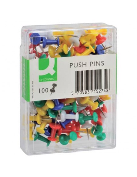 Spilli per bacheca Q-Connect colori assortiti conf. da 100 - KF15274