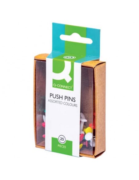 Spilli per bacheca Q-Connect colori assortiti conf. da 25 - KF02029