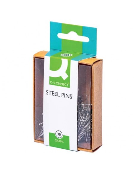 Spilli Q-Connect 30 mm acciaio  scatola da 30 grammi - KF02037