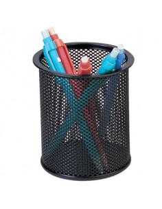 Portapenne in metallo Q-Connect h 10 cm /  Ø 9 cm nero KF00864