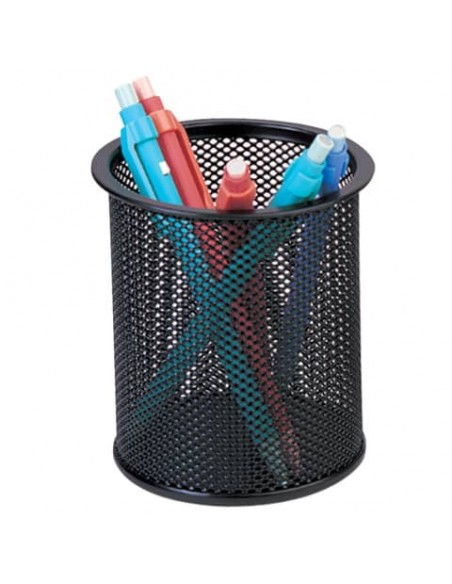 Portapenne in metallo Q-Connect h 10 cm /  Ø 9 cm nero KF00864