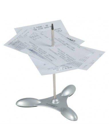 Infilzascontrini Q-Connect 11 cm argento metallo con inserti in gomma KF14631