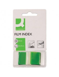 Segnapagina Q-Connect 25x45 mm verde  blocchetto da 50 - KF03635