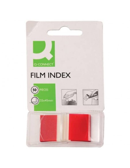Segnapagina Q-Connect 25x45 mm rosso  Blocchetto da 50 - KF03633