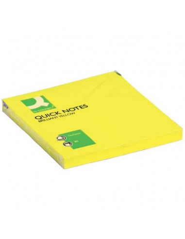 Foglietti riposizionabili Q-Connect 70 giallo neon 76x76 mm 6 blocchetti da 80 ff - KF10514