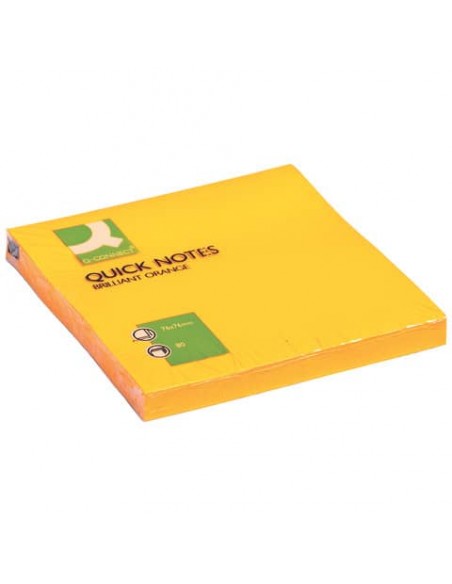 Foglietti riposizionabili Q-Connect 70 g/m² arancio neon 76x76 mm 6 blocchetti da 80 ff - KF10517