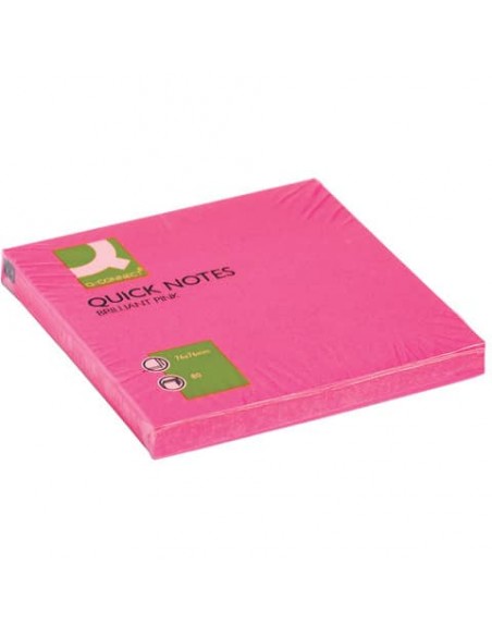 Foglietti riposizionabili Q-Connect 70 g/m² fucsia neon 76x76 mm 6 blocchetti da 80 ff - KF10516
