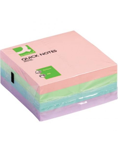 Foglietti riposizionabili Q-Connect 76x76 mm assortiti pastello blocchetto da 400 ff - KF01347