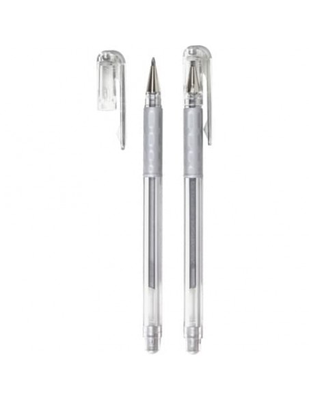 Penna roller Pentel Gel Hybrid grip Metallic 0.8 mm argento K118-Z