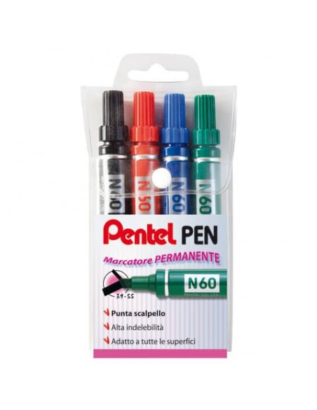 Marcatore permanente Pentel N60 con punta a scalpello 3