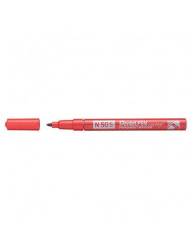 Marcatore permanente Pentel Pen N50S punta conica 3.8 mm rosso N50S-B