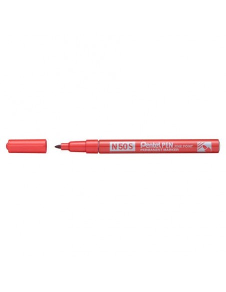 Marcatore permanente Pentel Pen N50S punta conica 3.8 mm rosso N50S-B