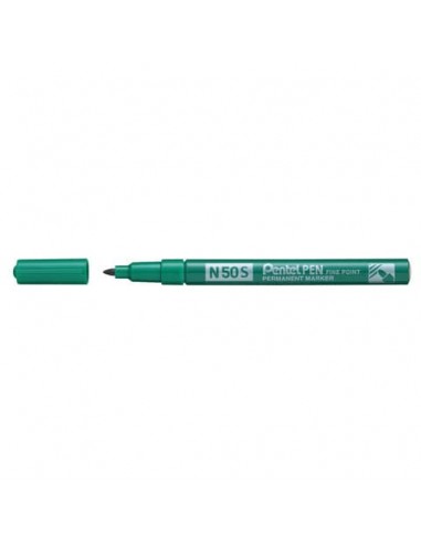 Marcatore permanente Pentel Pen N50S punta conica 3.8 mm verde N50S-D