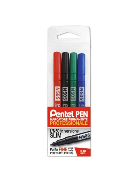 Marcatore permanente Pentel N50 Slim punta conica 3