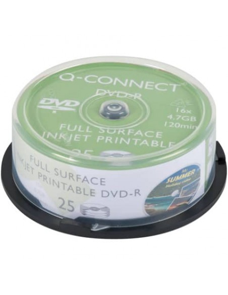 DVD-R Q-Connect Spindle 16x 120 min stampabile conf. da 25 pezzi - KF18021