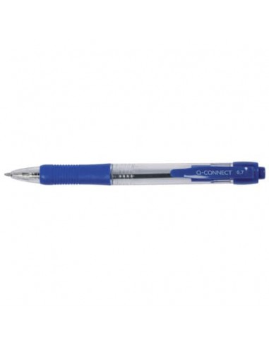 Penna a sfera a pulsante Q-Connect punta M blu conf. da 10 - KF00268