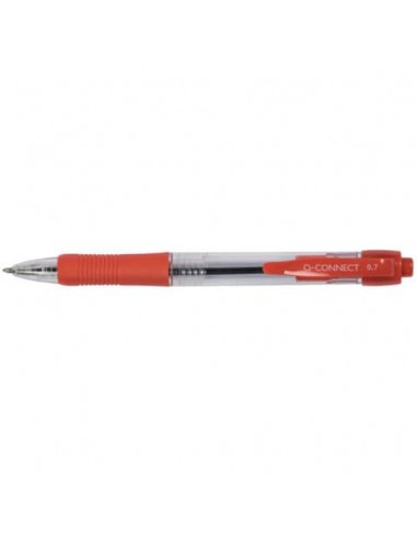Penna a sfera a pulsante Q-Connect punta M rosso conf. da 10 - KF00269