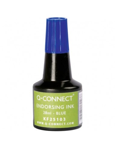 Inchiostro per timbri Q-Connect senza olio 28 ml blu KF25103