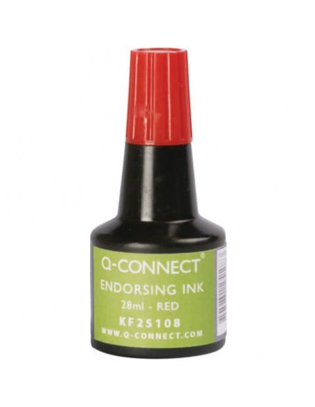 Inchiostro per timbri Q-Connect senza olio 28 ml rosso KF25108
